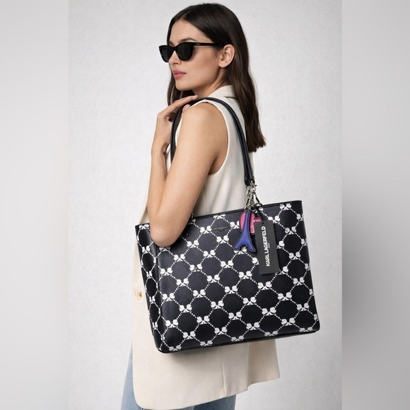 Karl Lagerfeld Handbags - KARL LAGERFELD Handbag Adele Tote Bag Signature Print Black
